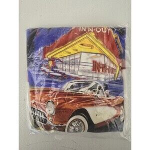 In-N-Out Burger Classic Car T-Shirt Mens XL Deadstock Y2K CA Drive-In Tee